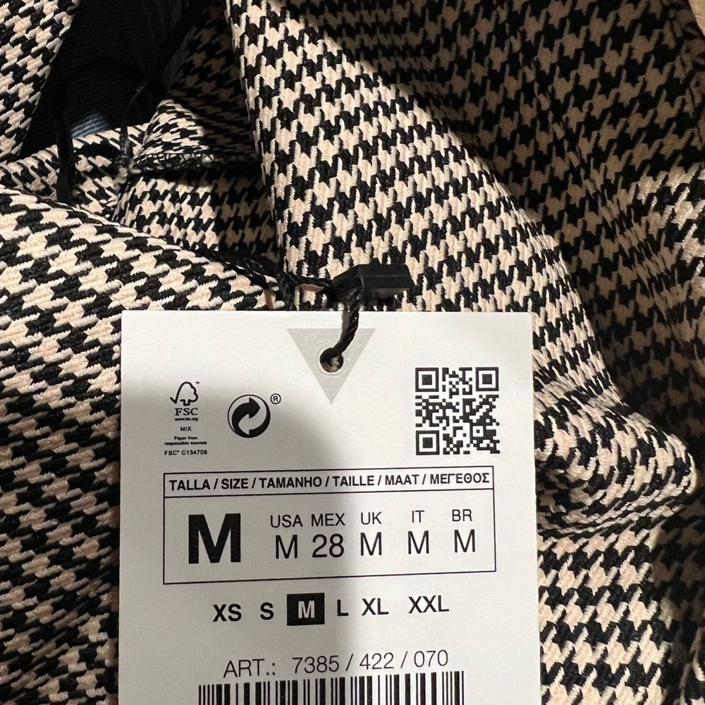 NWT ZARA HOUNDSTOOTH POLO SHIRT - Picture 6 of 6